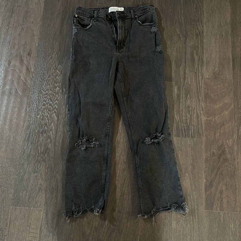 Abercrombie & Fitch Ankle Straight Ultra High Rise Black Jeans - 27/4R